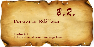 Borovits Rózsa névjegykártya