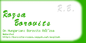 rozsa borovits business card